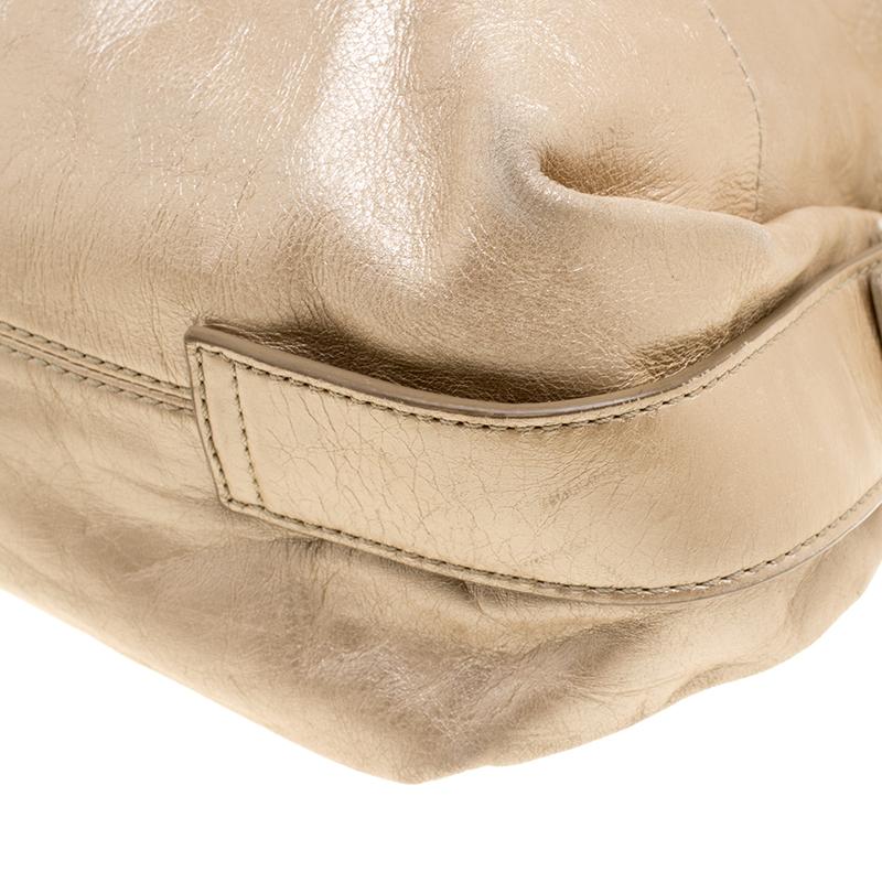 Givenchy Metallic Gold Leather Hobo 6