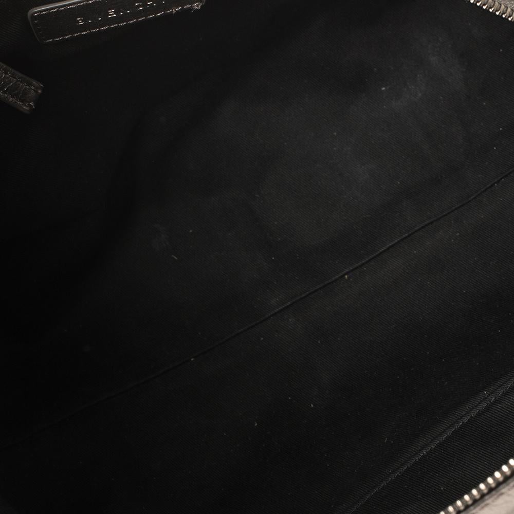 Gray Givenchy Metallic Grey Soft Leather Boston Bag