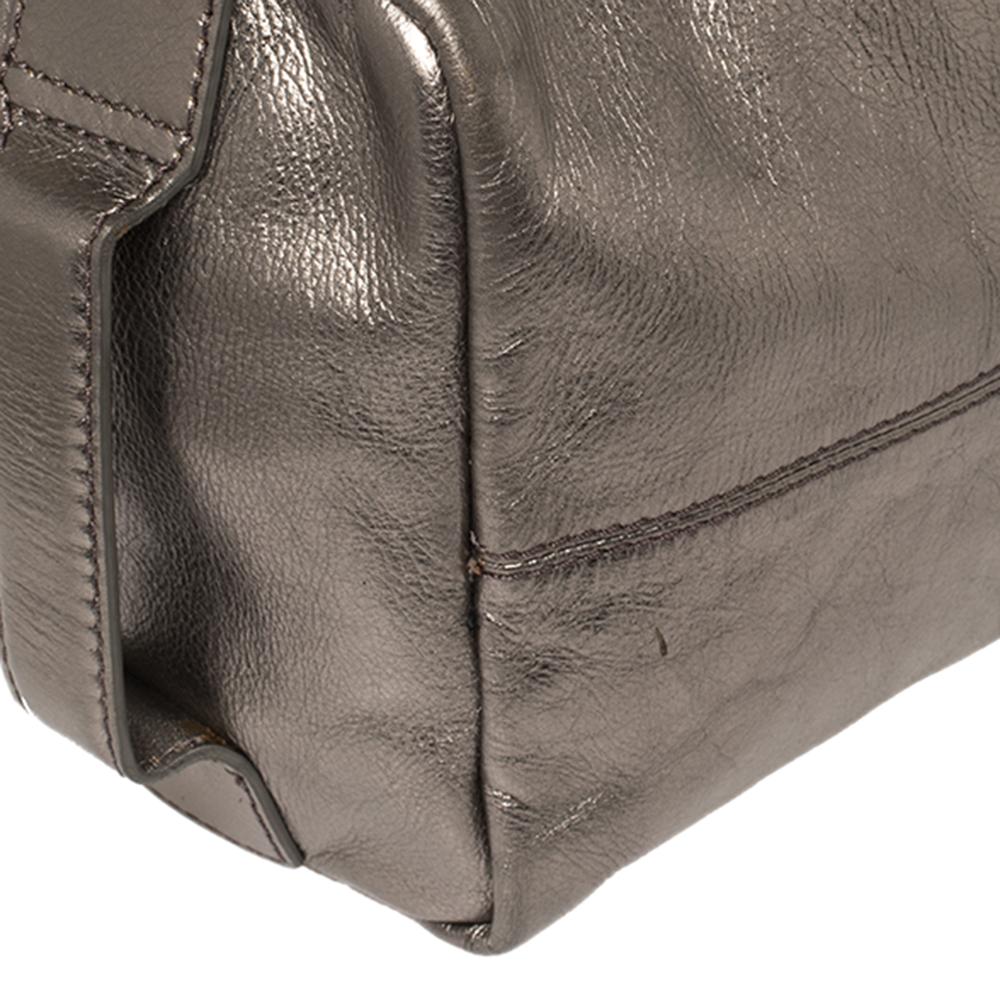 Women's Givenchy Metallic Grey Soft Leather Boston Bag