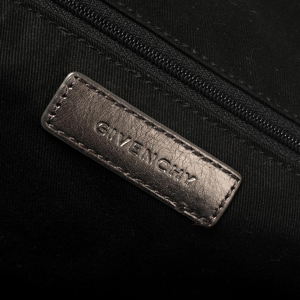 Givenchy Metallic Grey Soft Leather Boston Bag 1