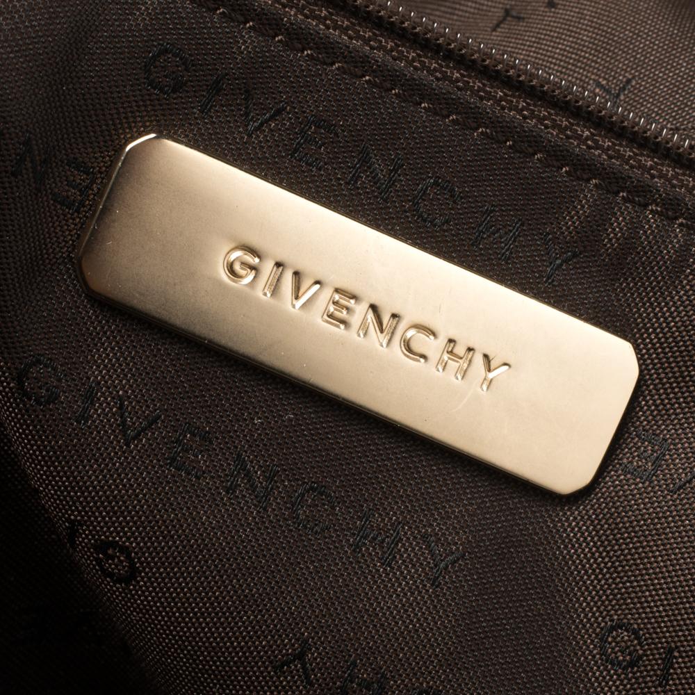 Givenchy Metallic Soft Leather Logo Embossed Braided Handle Satchel 2