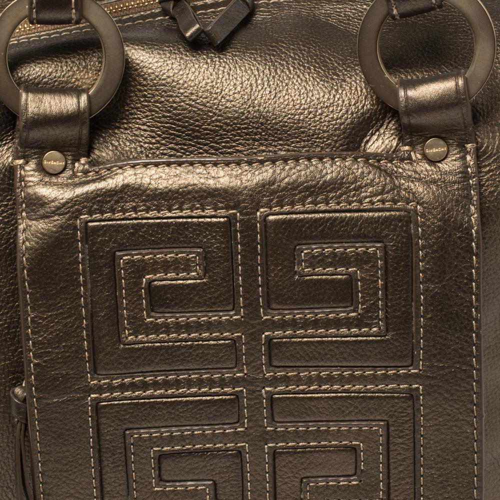 Women's Givenchy Metallic Soft Leather Logo Embossed Braided Handle Satchel