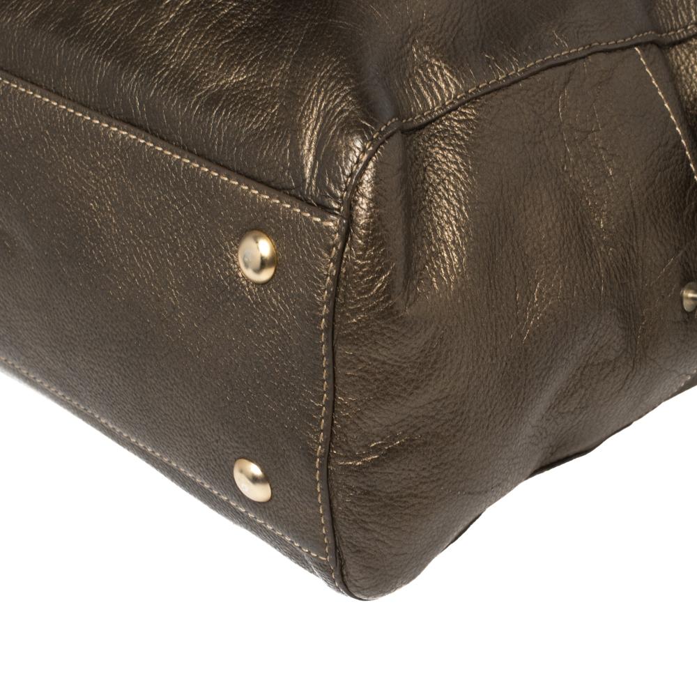 Givenchy Metallic Soft Leather Logo Embossed Braided Handle Satchel 1