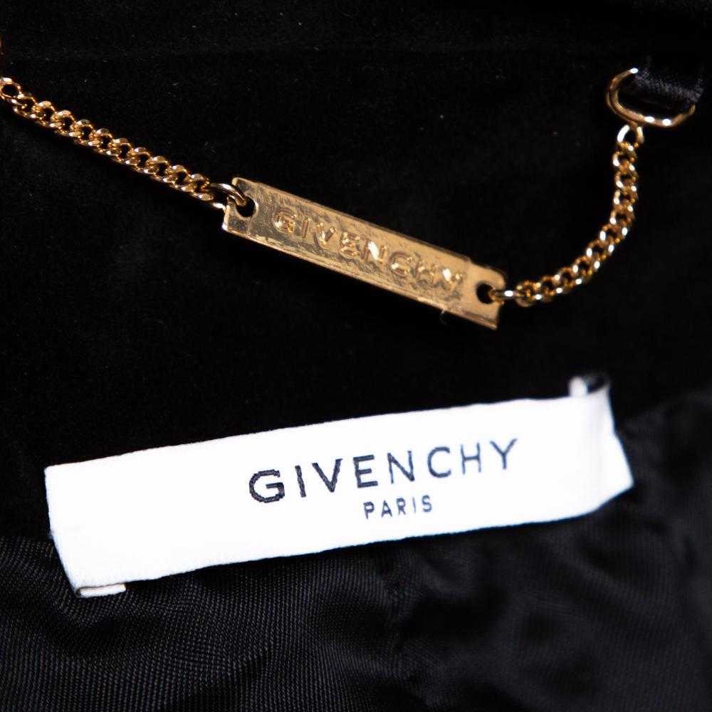 Black Givenchy Metallic Suede & Leather Patch Detail Cropped Jacket L