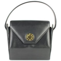 Vintage Givenchy Mini Logo Sac A 5mz0116 Black Leather Satchel