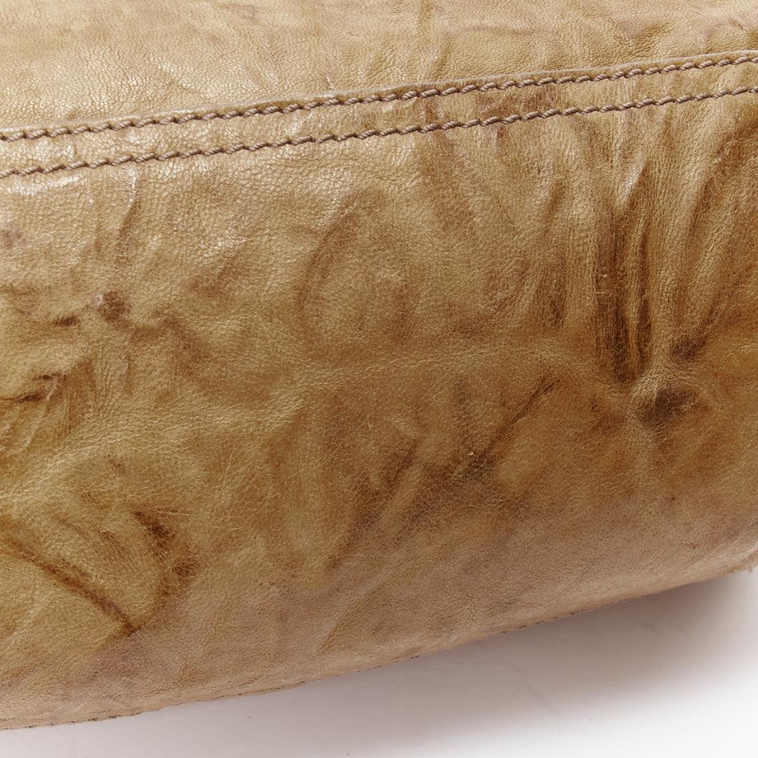 GIVENCHY Mini Pandora brown washed textured leather gold logo crossbody bag 3