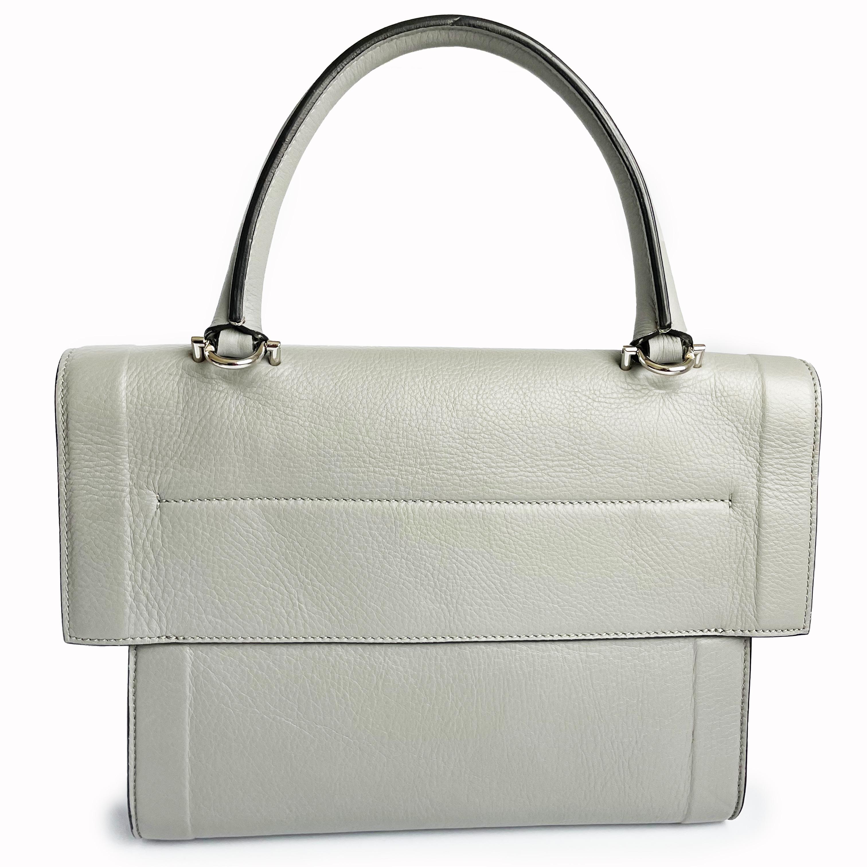 Givenchy Mini Shark Tooth Bag Satchel Top Handle Gray Leather SHW con COA in vendita 2