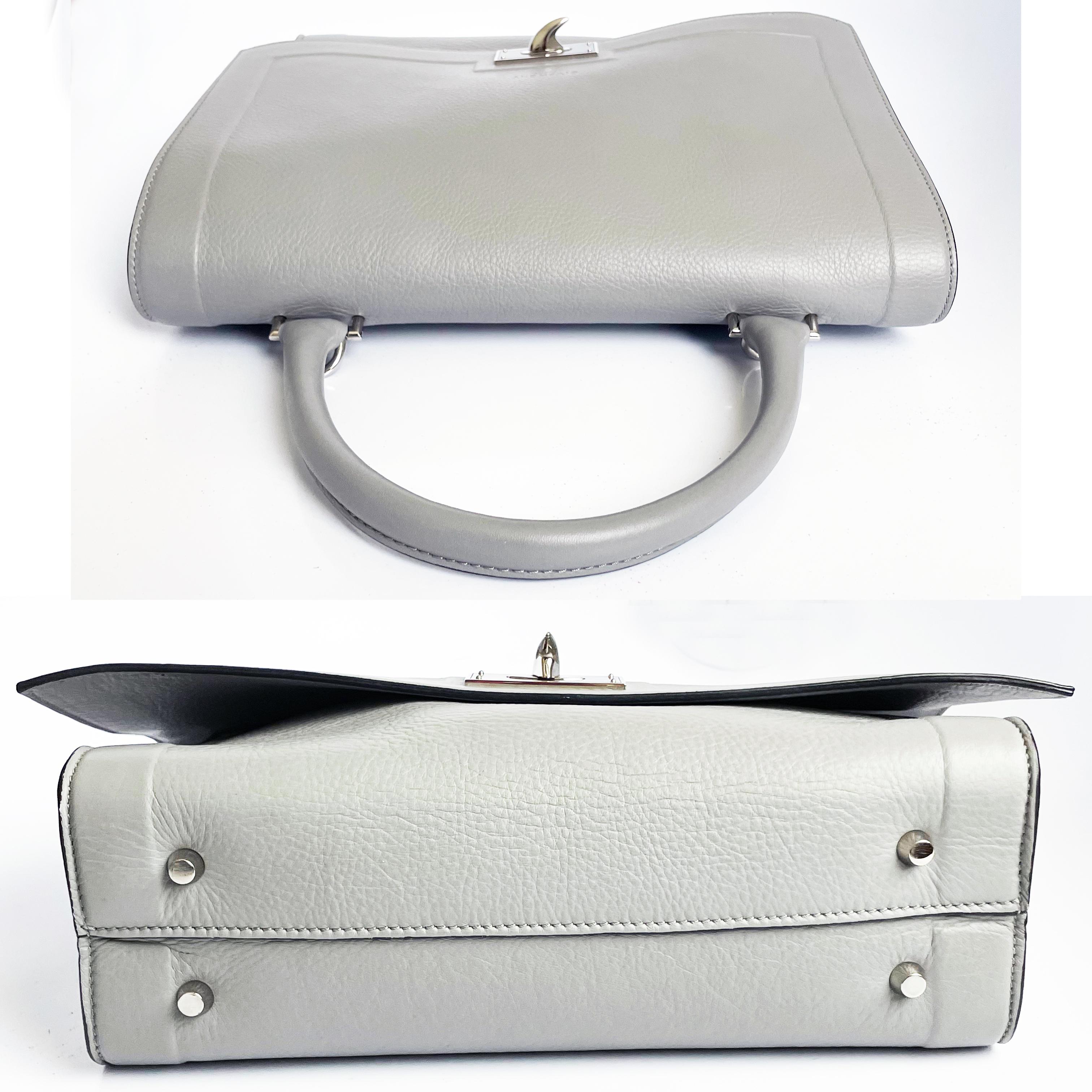 Givenchy Mini Shark Tooth Bag Satchel Top Handle Gray Leather SHW con COA in vendita 3