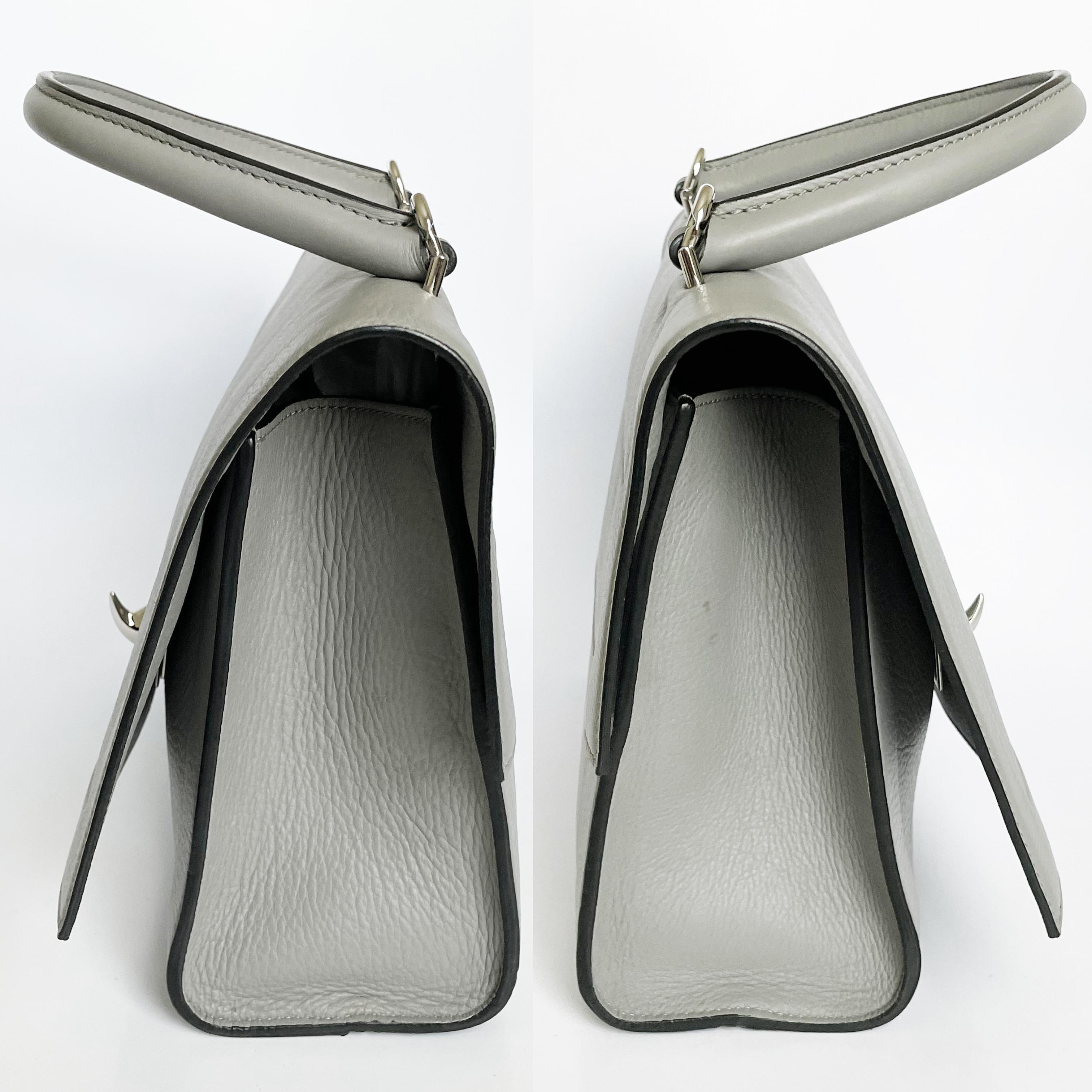 Givenchy Mini Shark Tooth Tasche Satchel Top Handle Grau Leder SHW mit COA im Angebot 2