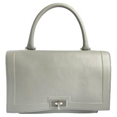Givenchy Mini Shark Tooth Bag Satchel Top Handle Gray Leather SHW with COA