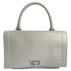 Givenchy Mini Shark Tooth Tasche Satchel Top Handle Grau Leder SHW mit COA