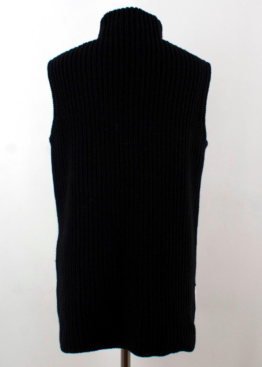 Black Givenchy Monochrome Knit Wool Vest US 10