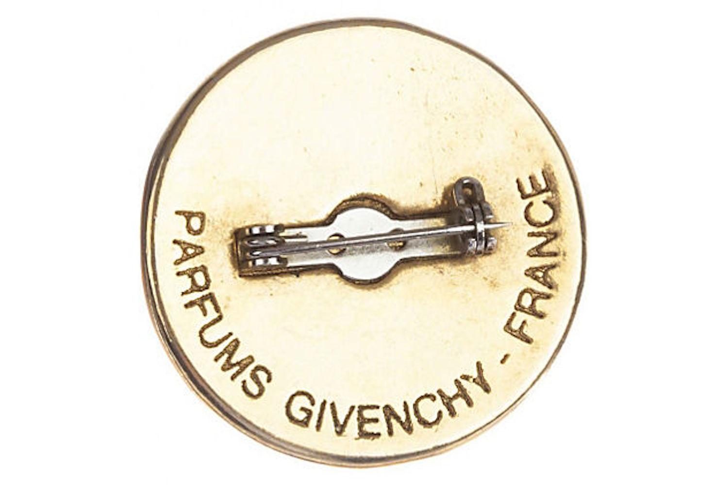 Givenchy Monogram Circular Pin Brooch In Excellent Condition For Sale In New York, NY