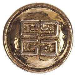 Retro Givenchy Monogram Circular Pin Brooch