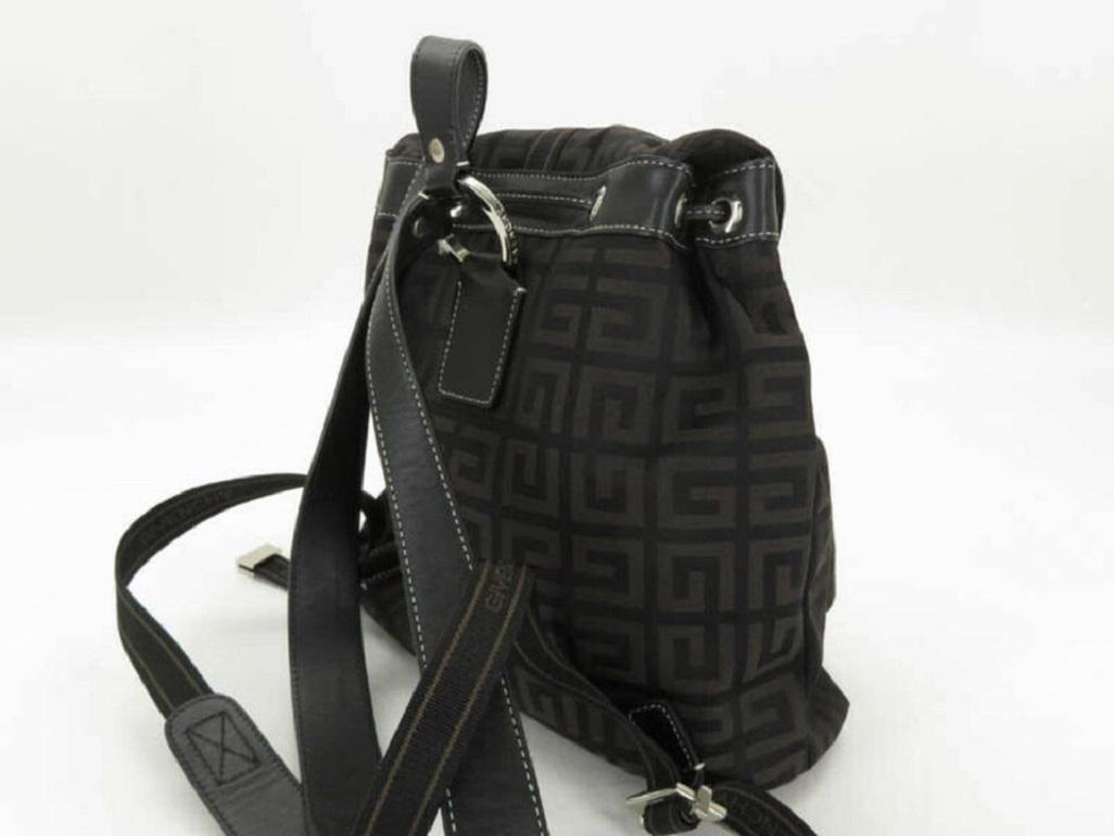 Givenchy Monogram Logo 872387 Brown Canvas Backpack 2