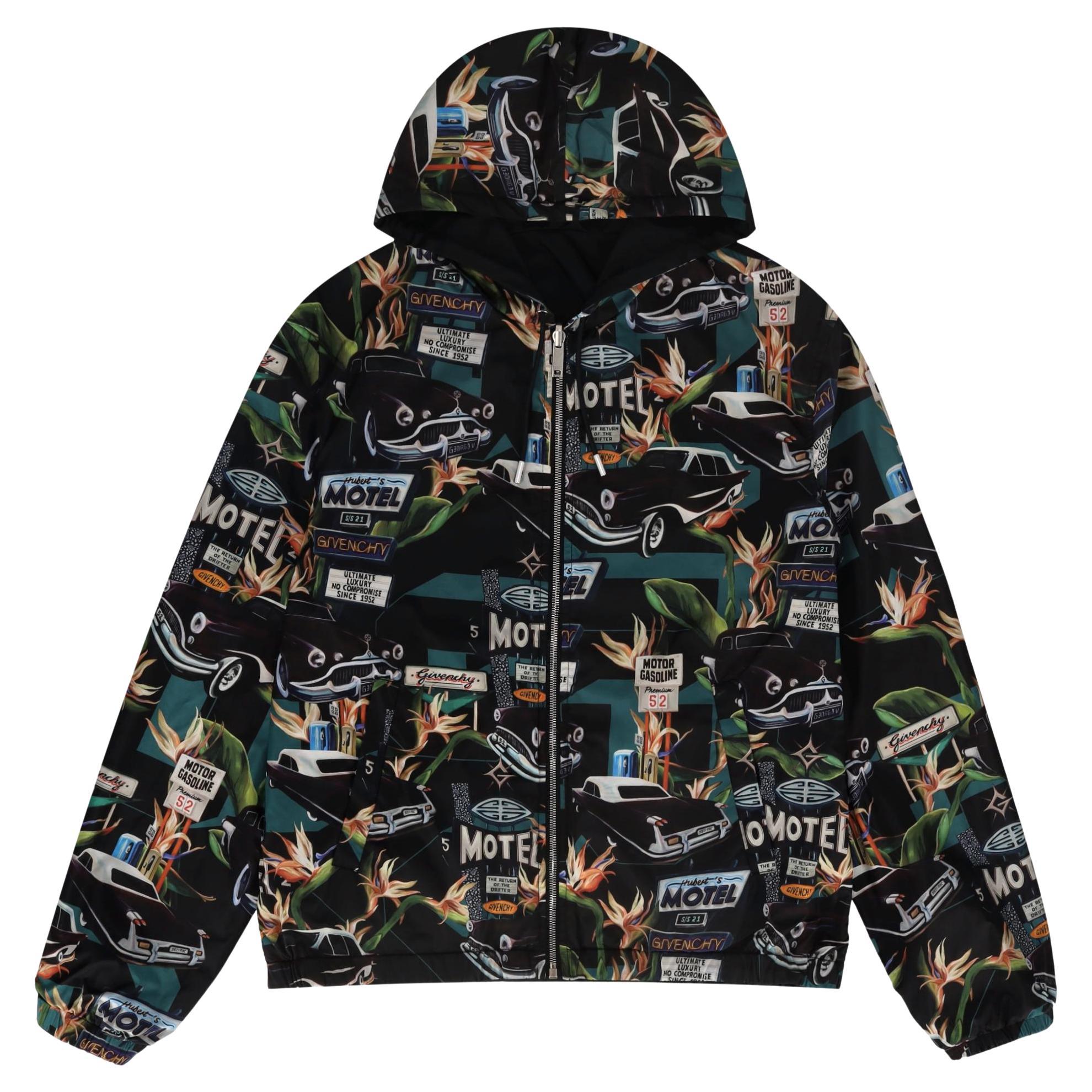 Givenchy Motel Print Reversible Hooded Nylon Jacket