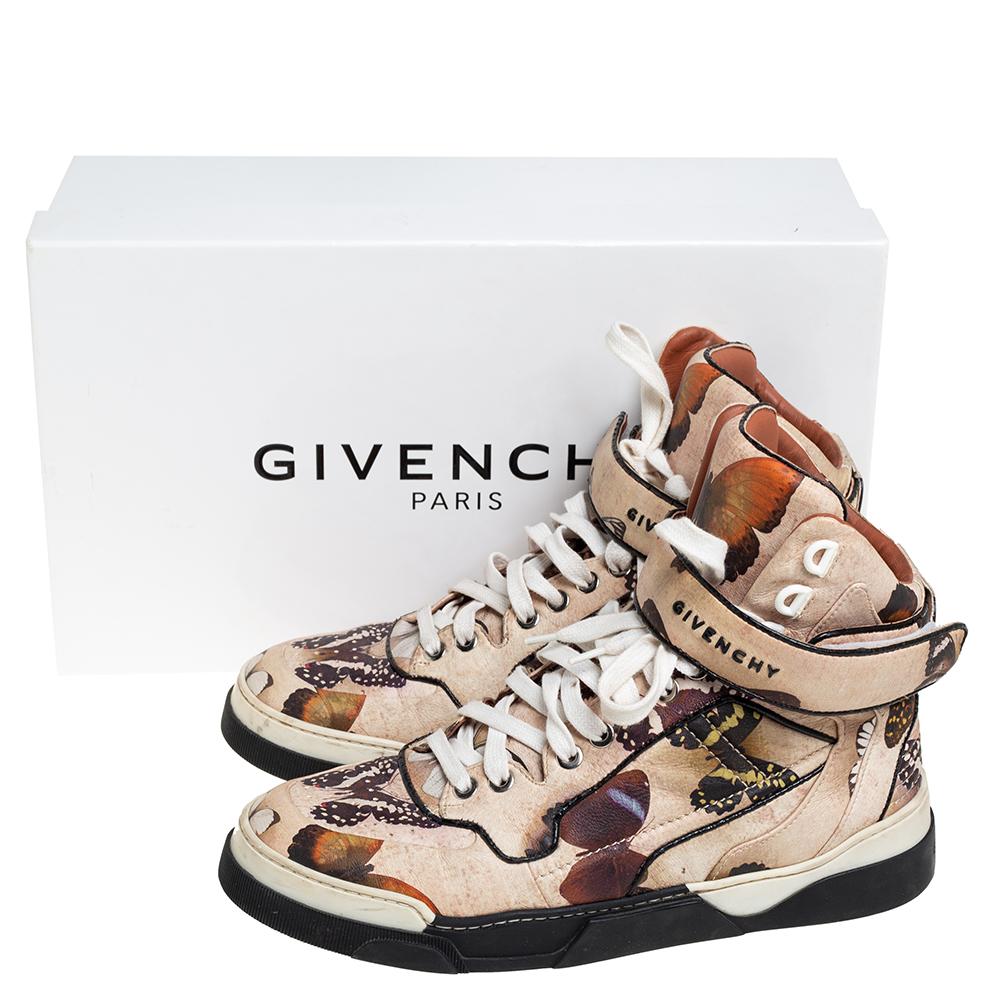 Women's Givenchy Multicolor Butterfly Print Leather Tyson High Top Sneakers Size 37.5