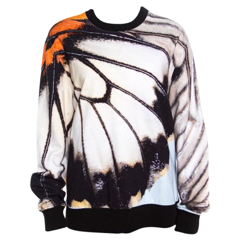 Givenchy Multicolor Butterfly Wing Print Cotton Terry Sweatshirt M
