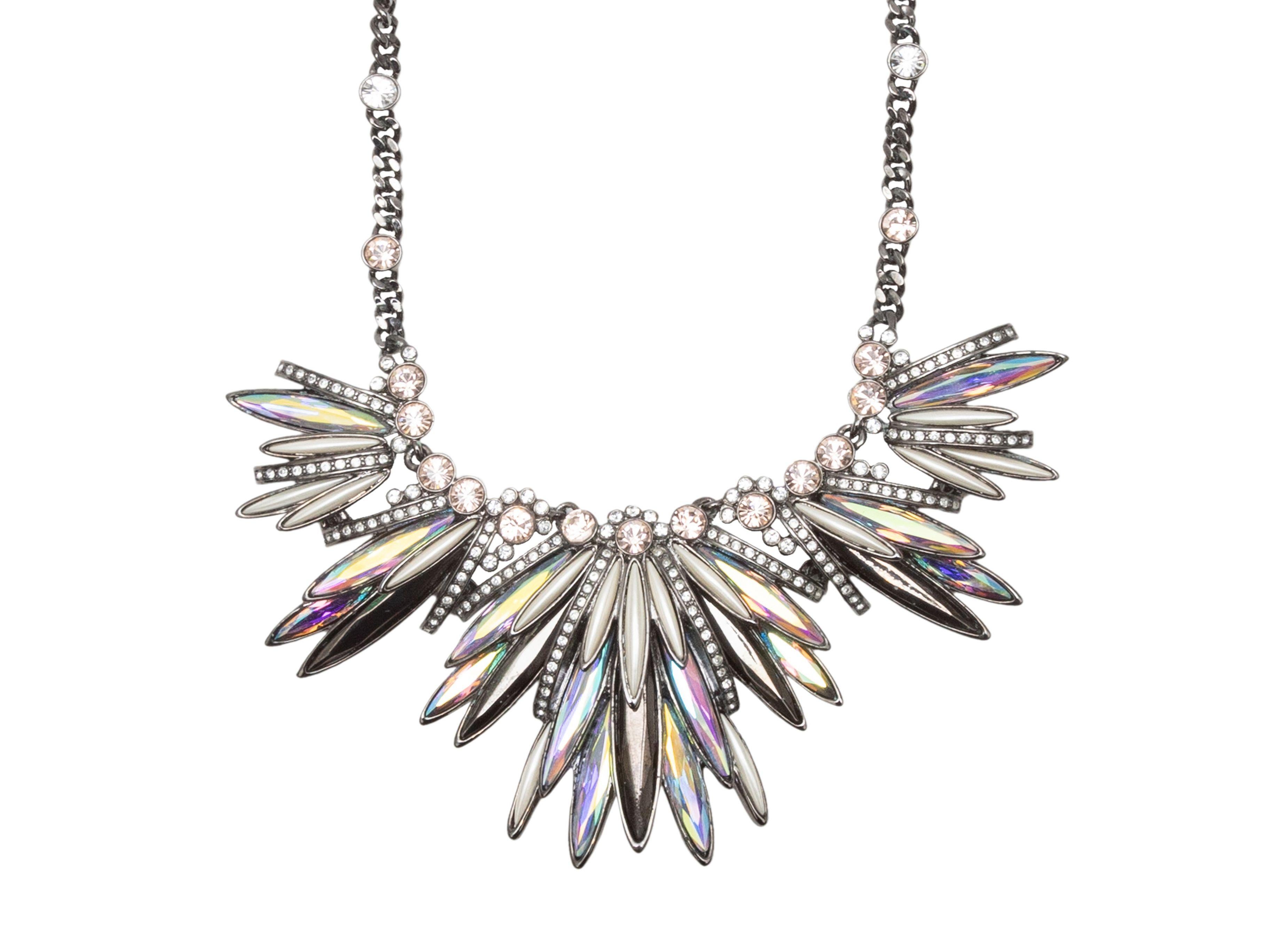 Women's Givenchy Multicolor Iridescent Rhinestone & Hematite Statement Necklace