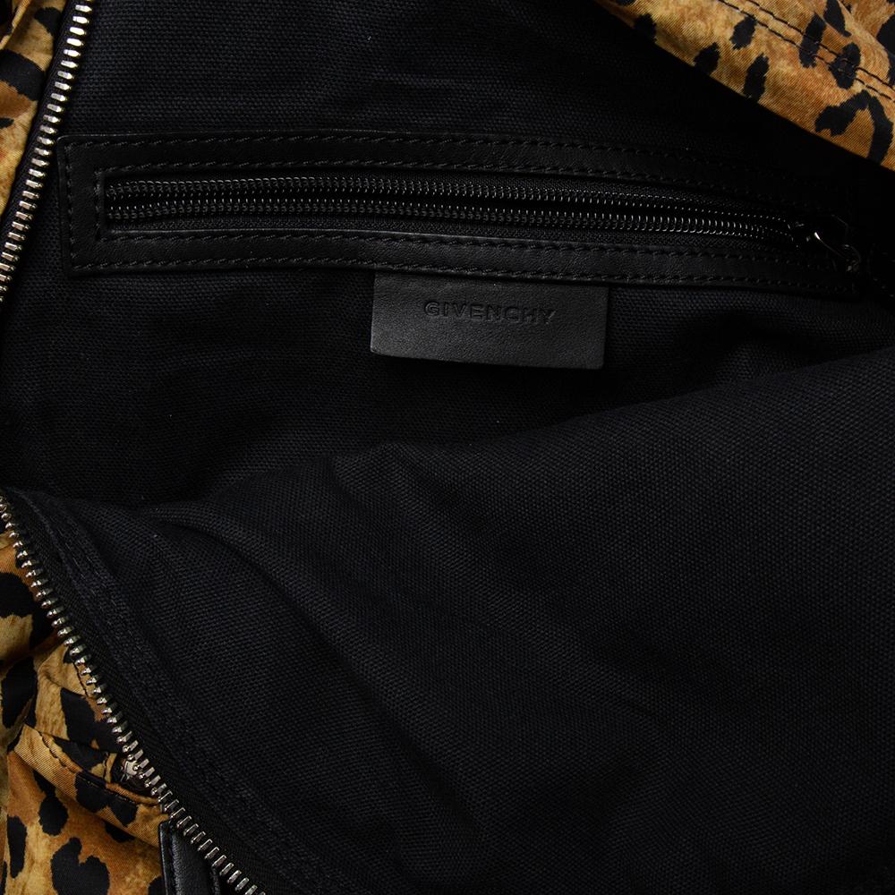 Black Givenchy Multicolor Leopard Print Nylon And Leather Backpack