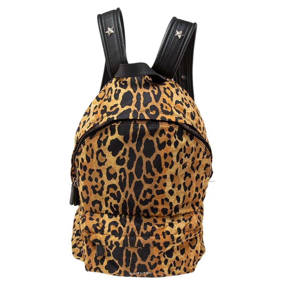 Givenchy Multicolor Leopard Print Nylon And Leather Backpack