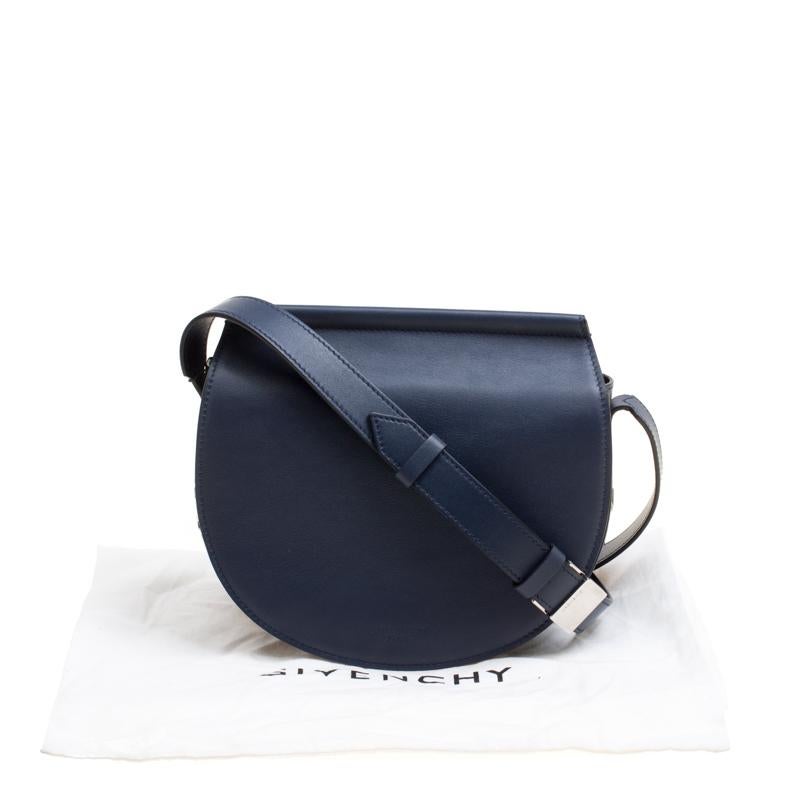 Givenchy Navy Blue Leather Mini Infinity Saddle Bag 6