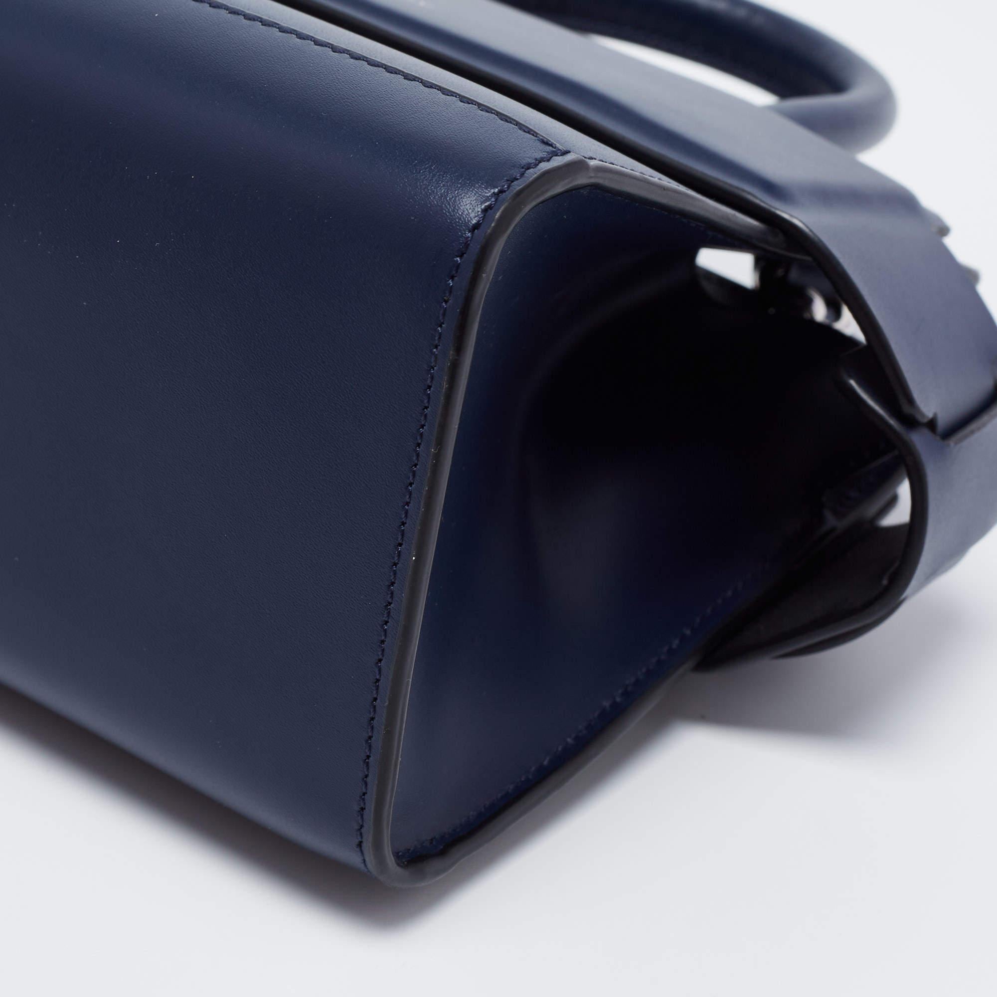 Givenchy Navy Blue Leather Nano Horizon Satchel 2