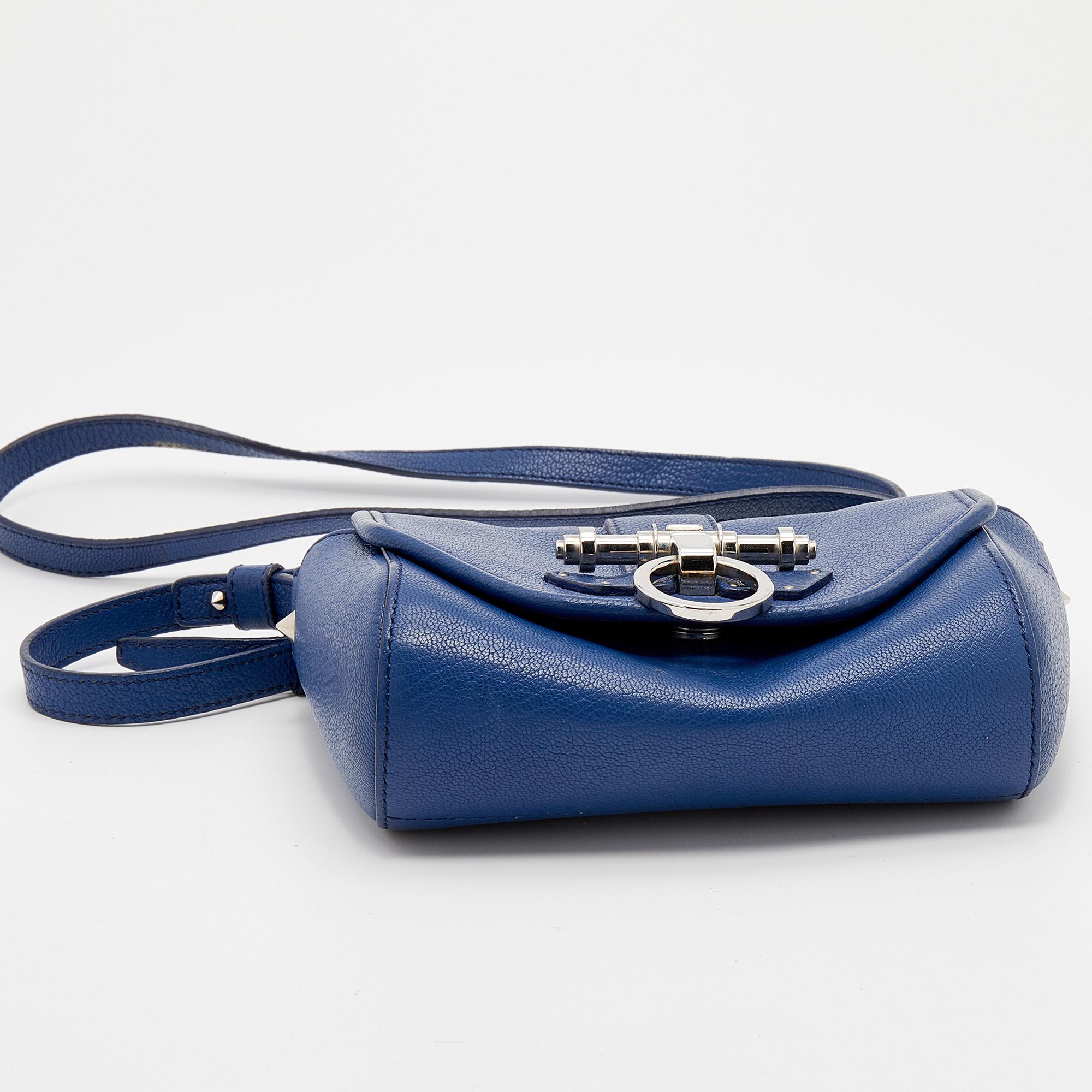 Givenchy Navy Blue Leather Obsedia Flap Shoulder Bag 1