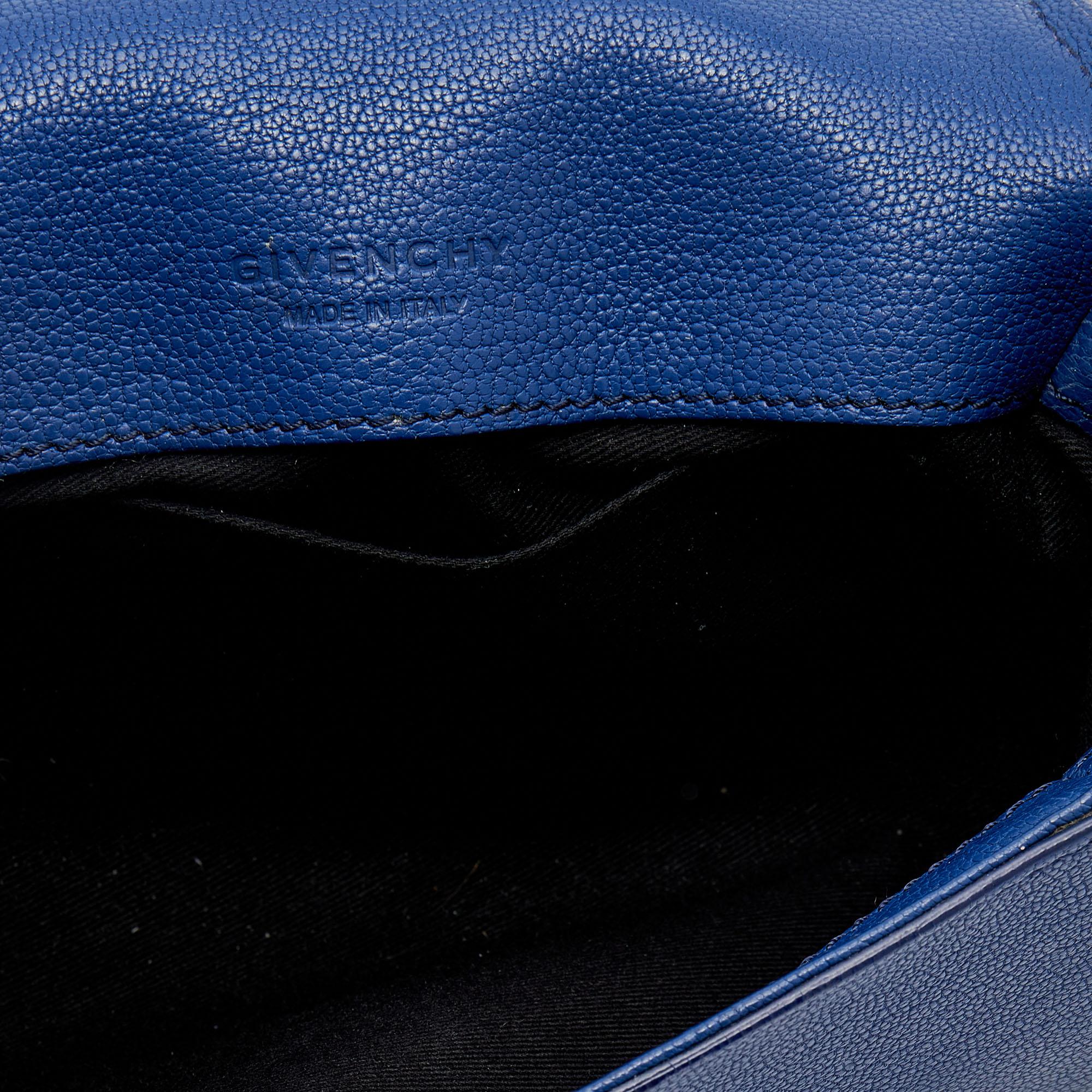 Givenchy Navy Blue Leather Obsedia Flap Shoulder Bag 2