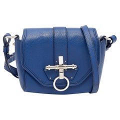 Givenchy Navy Blue Leather Obsedia Flap Shoulder Bag