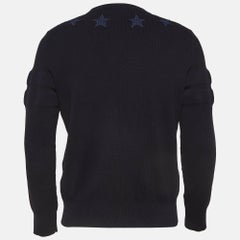 Givenchy Marineblau Sterne Applique Baumwolle Rundhalsausschnitt Sweatshirt M