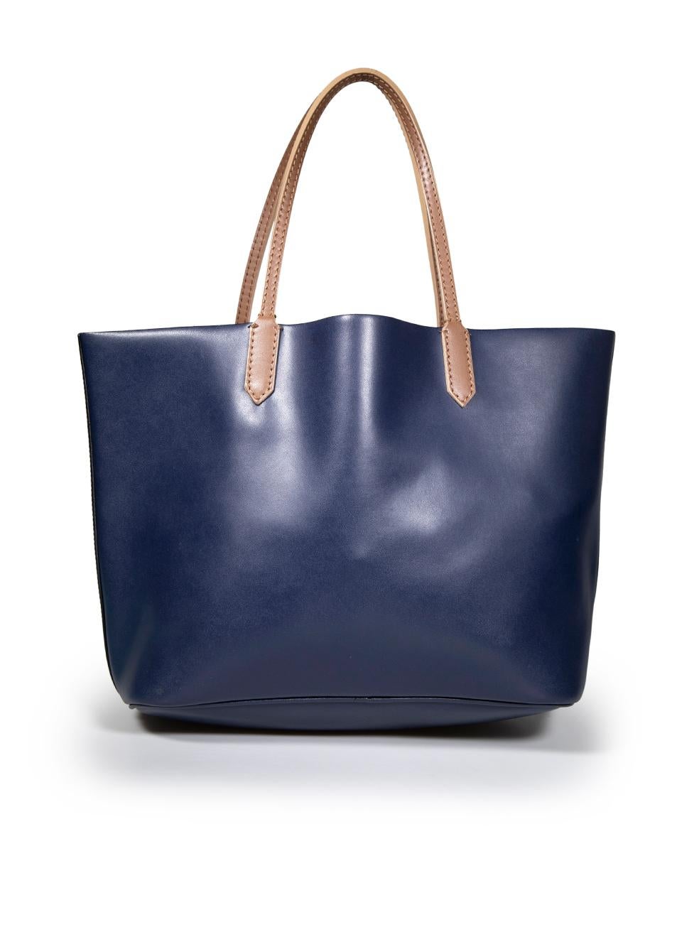 Givenchy Navy Leather GV Shopper Tote In Good Condition For Sale In London, GB