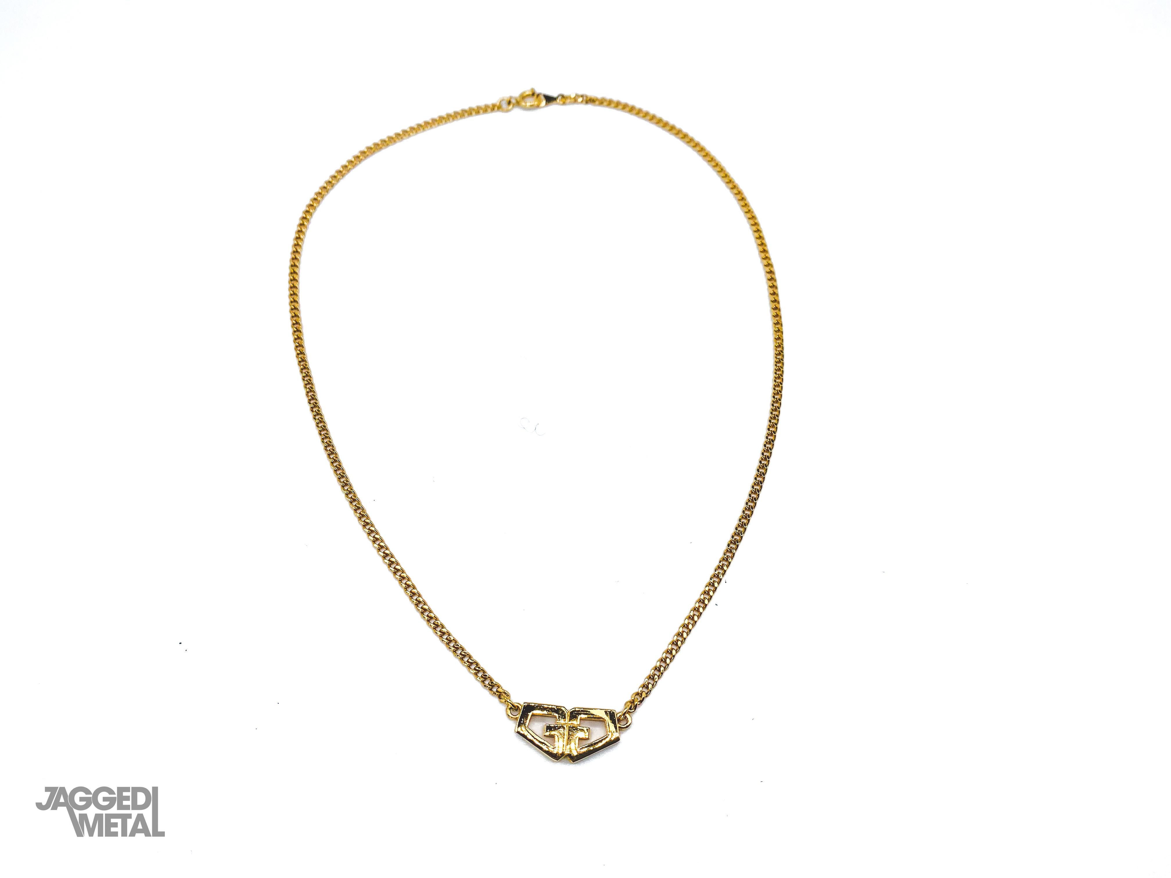 Vintage GIVENCHY Gold Plated Pendant Necklace 1970s For Sale 1