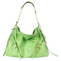 GIVENCHY cuir vert fluo 2023 VOYOU MEDIUM Sac hobo