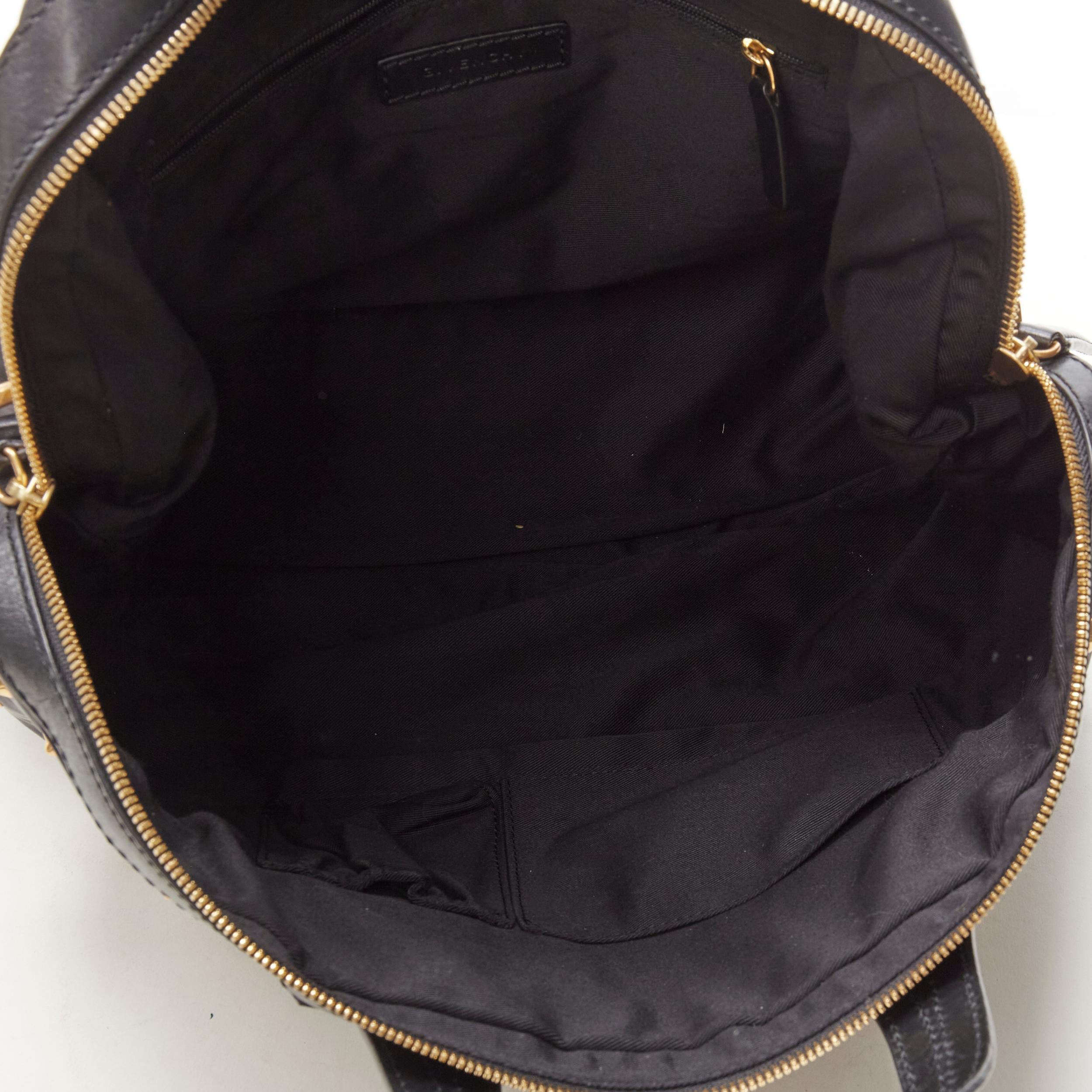 GIVENCHY Nightingale black nylon gold spiek studded crossbody hobo bag 3