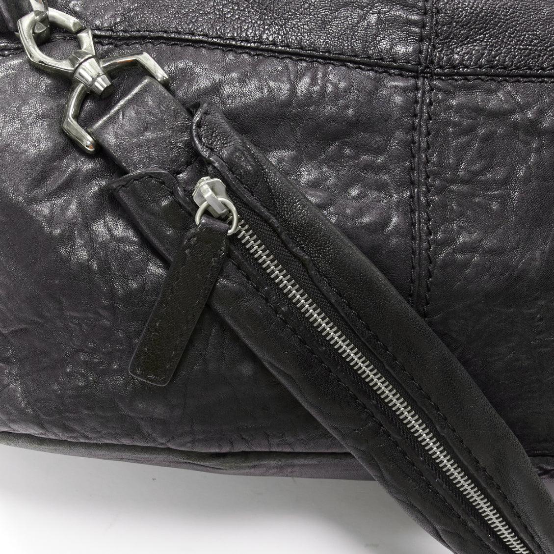 GIVENCHY Nightingale black textured leather silver totem logo shoulder tote bag For Sale 5