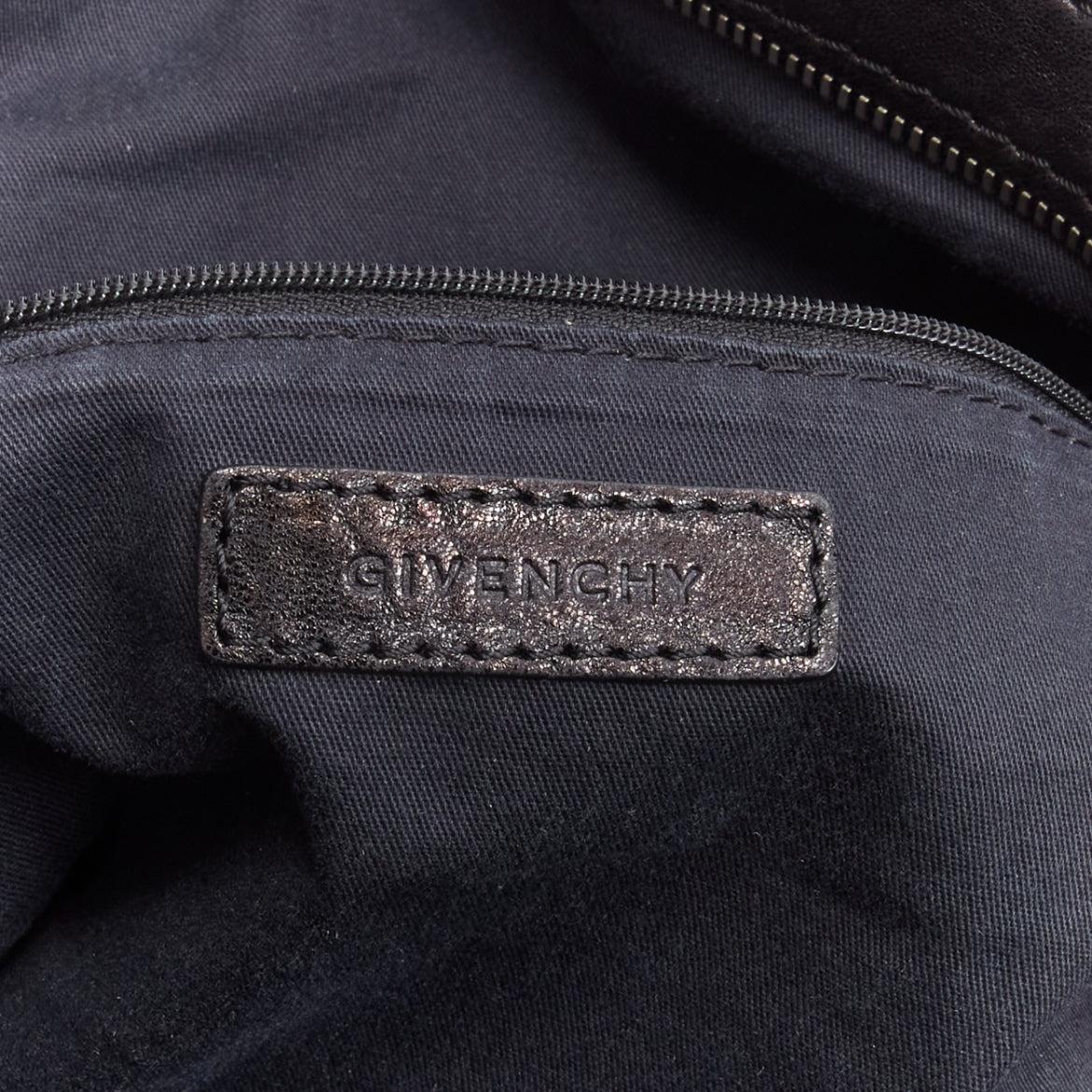 GIVENCHY Nightingale black wrinkled lambskin braided chain top handle satchel 1
