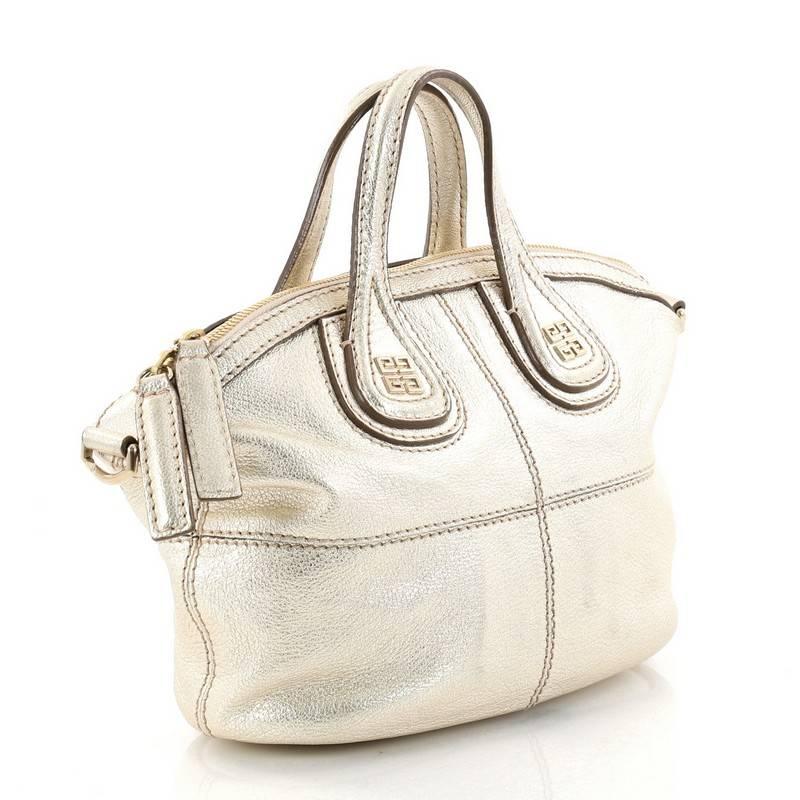 Beige Givenchy Nightingale Leather Micro Crossbody Bag 