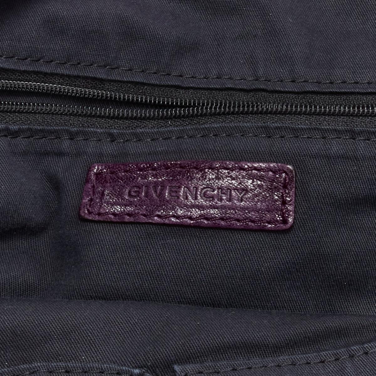 GIVENCHY Nightingale dark purple leather SHW top handle satchel bag 6
