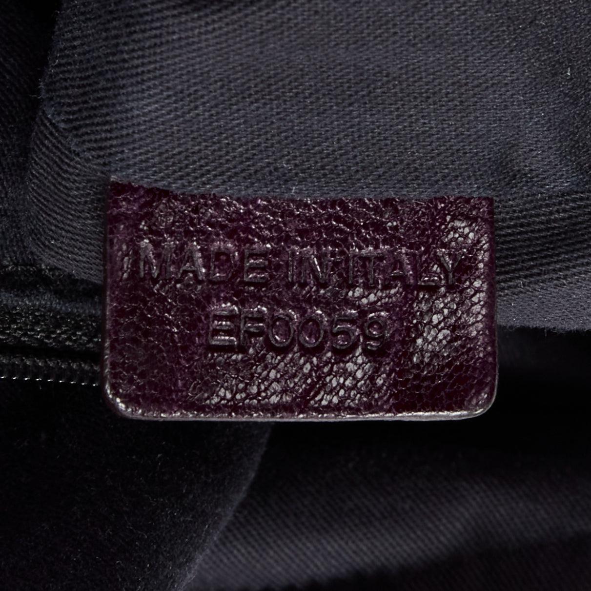 GIVENCHY Nightingale dark purple leather SHW top handle satchel bag 7
