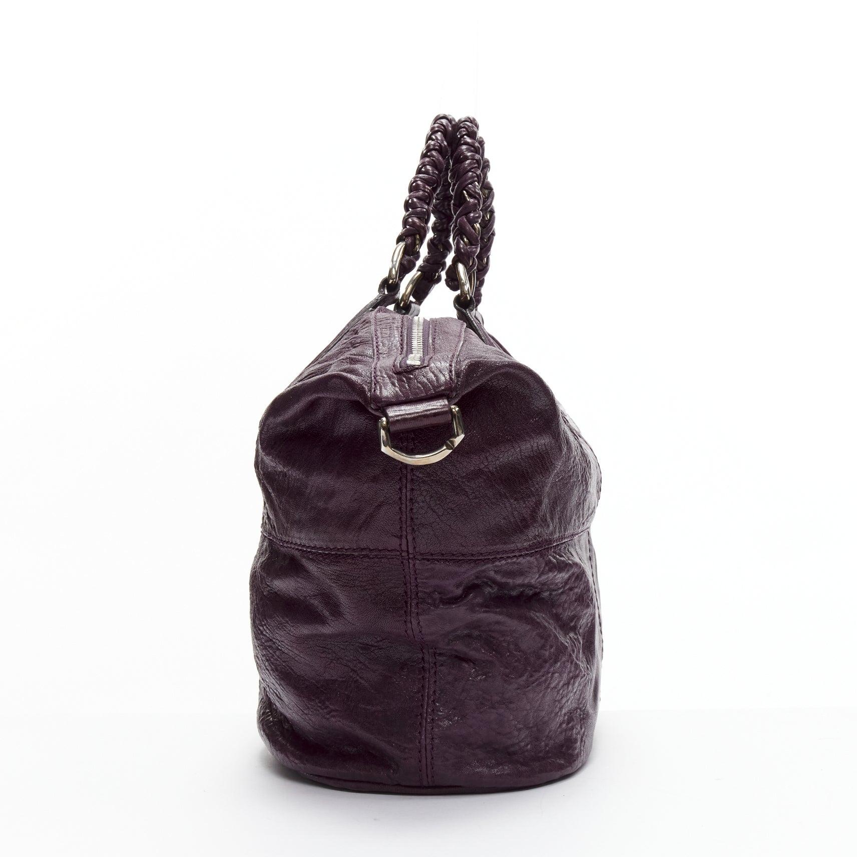 Women's GIVENCHY Nightingale dark purple leather SHW top handle satchel bag
