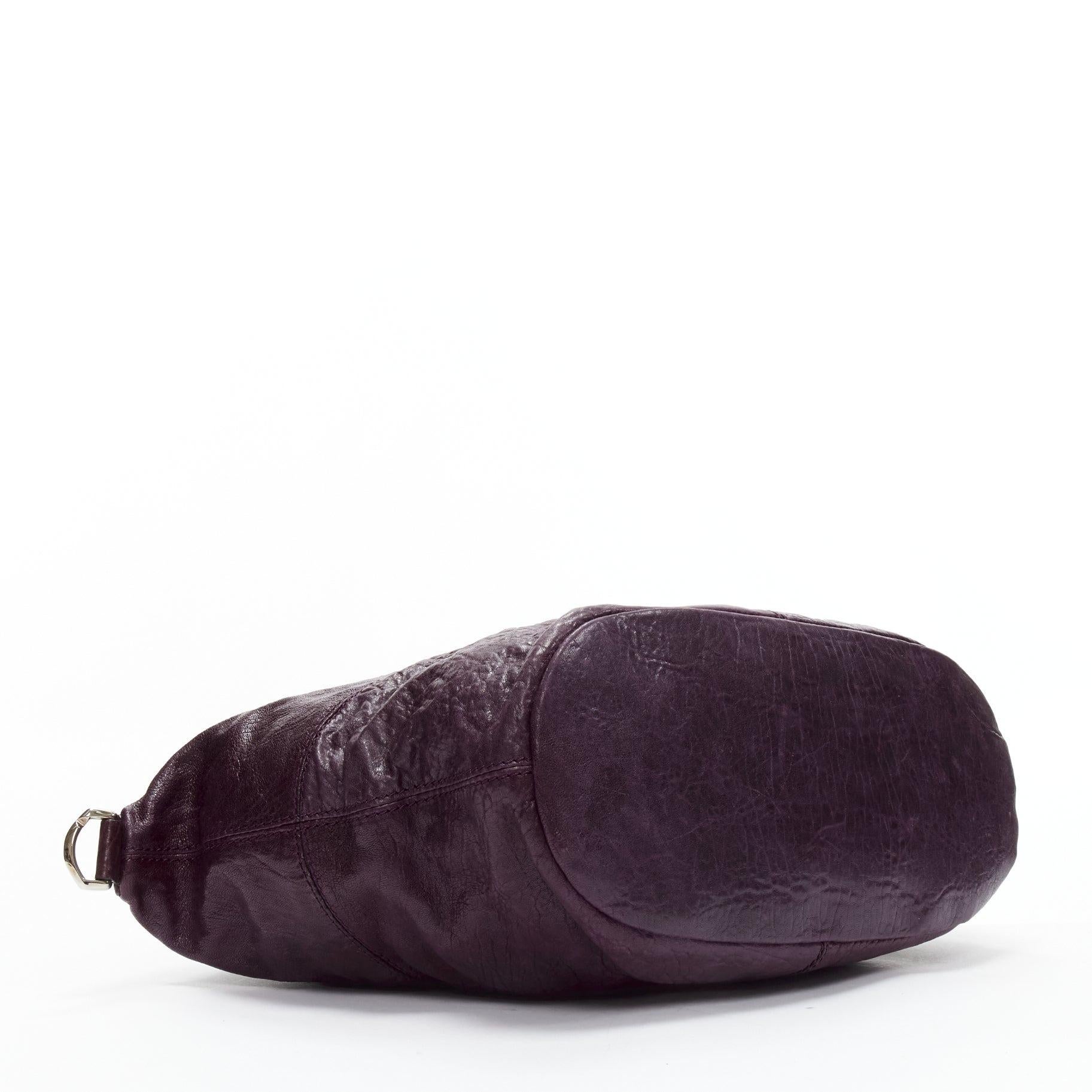 GIVENCHY Nightingale dark purple leather SHW top handle satchel bag 2
