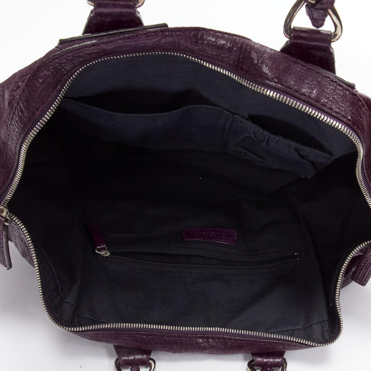 GIVENCHY Nightingale dark purple leather SHW top handle satchel bag 5