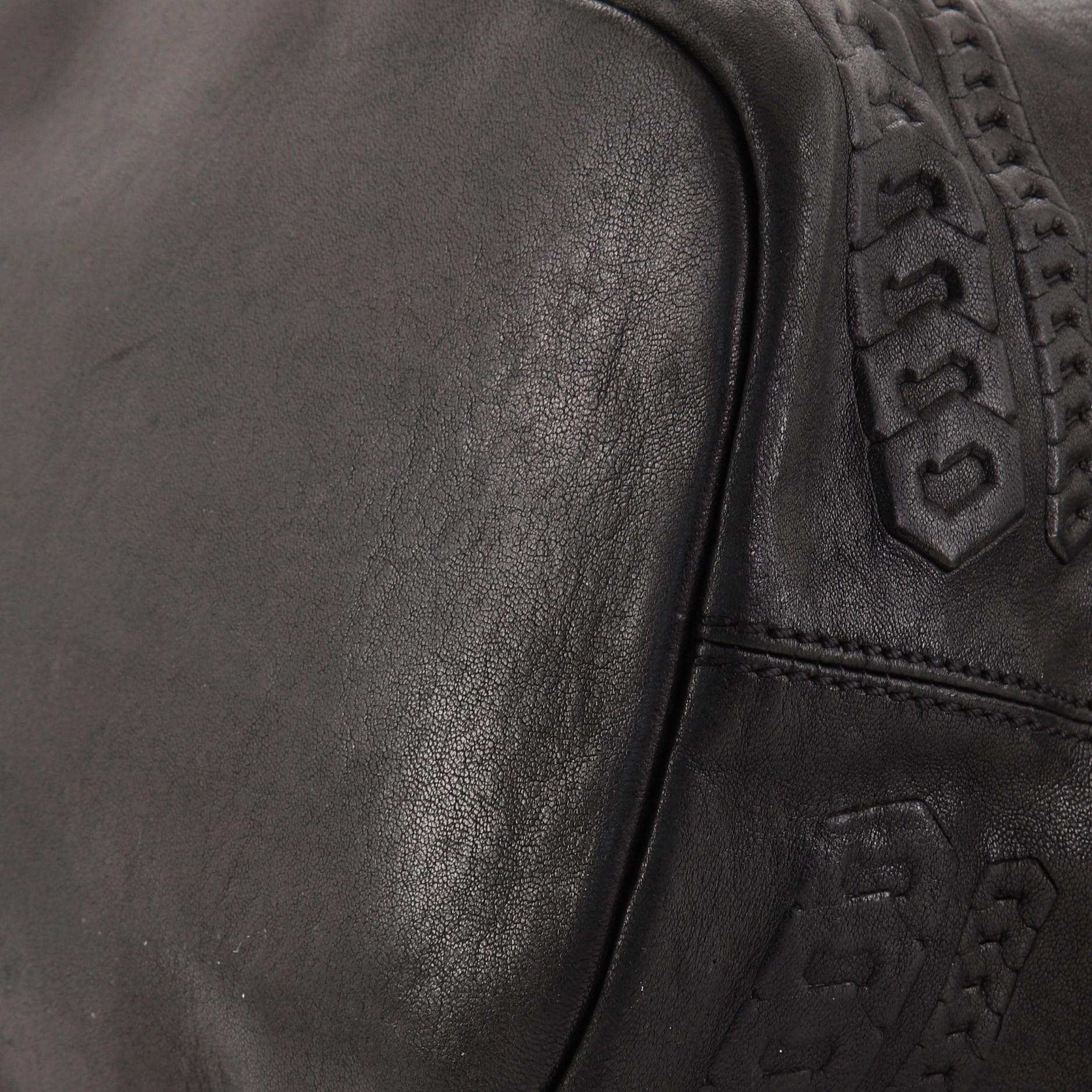 Black Givenchy Nightingale Satchel Embossed Leather Large