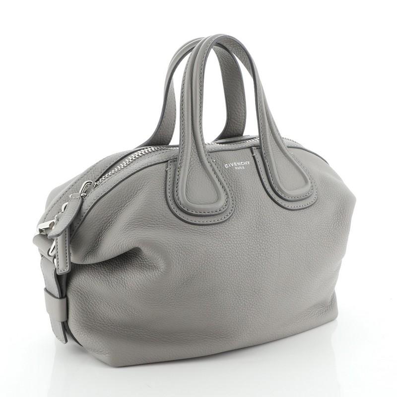 Gray Givenchy Nightingale Satchel Glazed Leather Medium