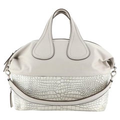Givenchy Nightingale Satchel Leather And Crocodile Embossed Medium