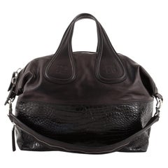 Givenchy Nightingale Satchel Leather and Crocodile Embossed Medium