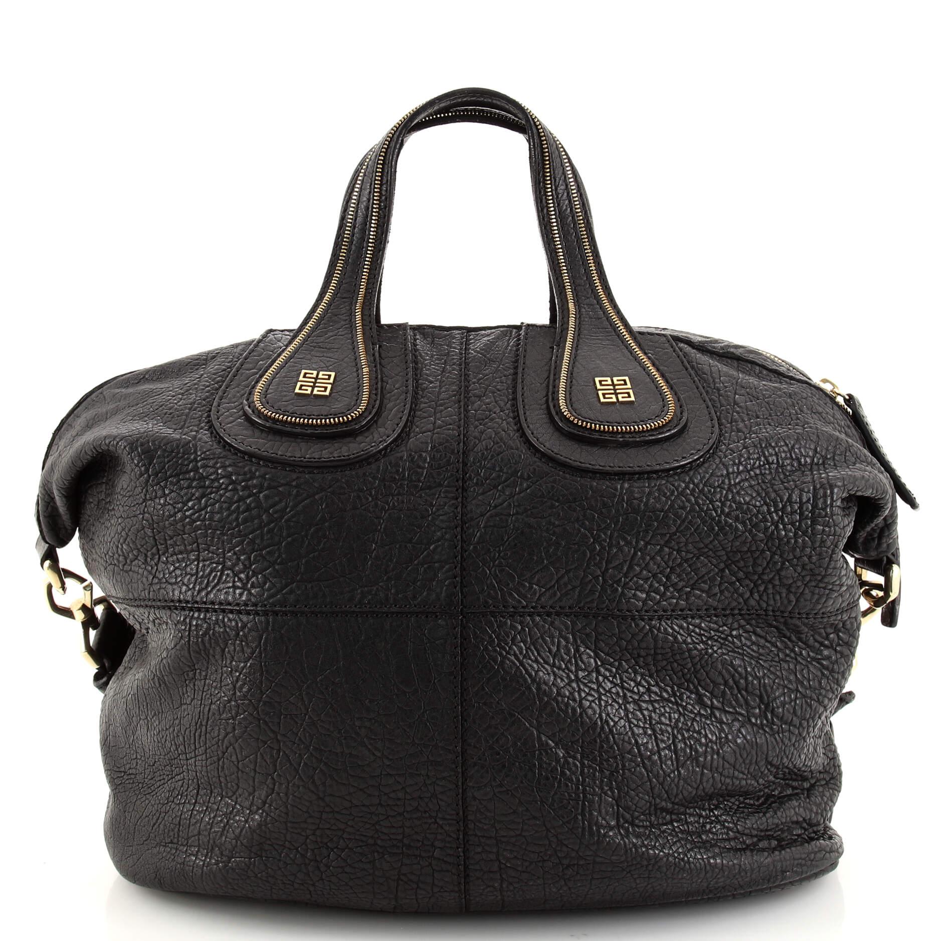 Givenchy Nightingale Satchel Leather with Zipper Detail Medium In Good Condition In NY, NY