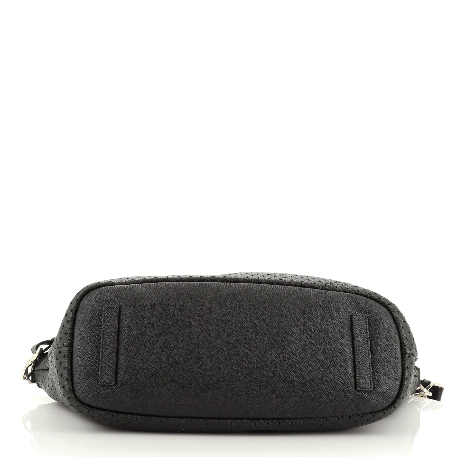 Black Givenchy Nightingale Satchel Perforated Leather Large
