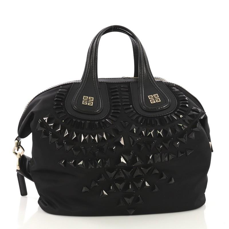 Black Givenchy Nightingale Satchel Studded Nylon Medium